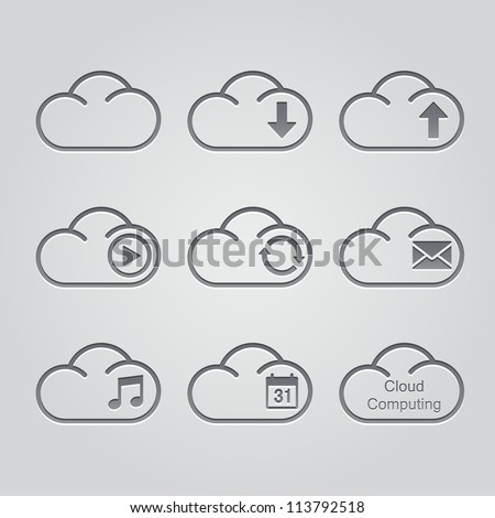 cloud icons : deboss style no.1