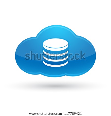 Cloud Database Icon : Cloud Computing Concept