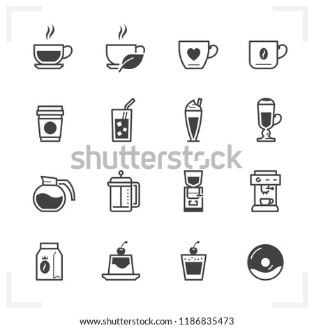 Coffee Shop icons with White Background 