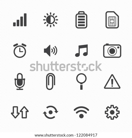 Mobile Icons with White Background