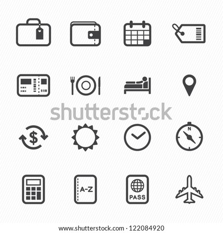 Travel Icons with White Background