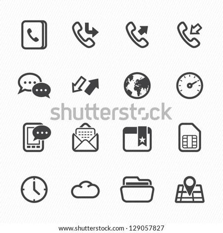 Icons for Mobile Phone with White Background