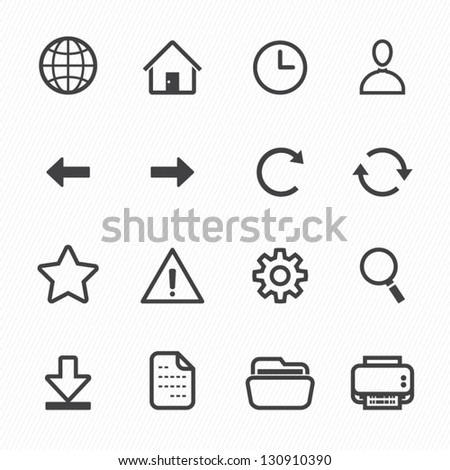 Website and Toolbar Icons with White Background