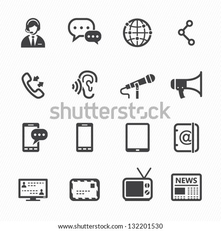 Communication Icons with White Background