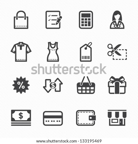 Shopping Icons with White Background