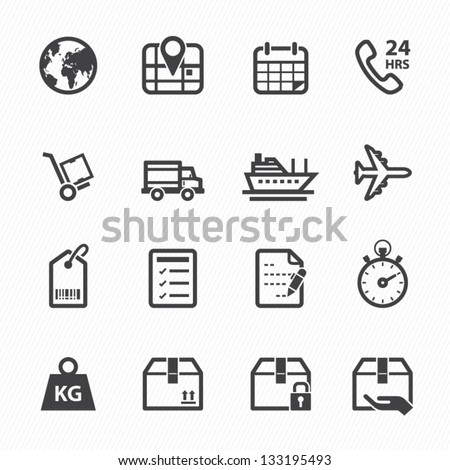 Shipping and Logistics Icons with White Background