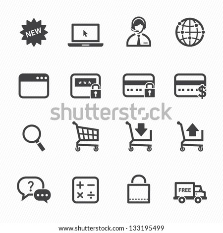 Shopping Online Icons with White Background