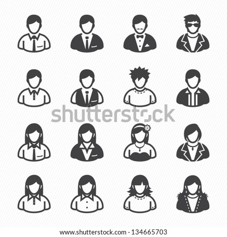 User Icons and People Icons with White Background
