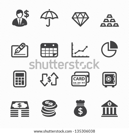 Finance Icons with White Background