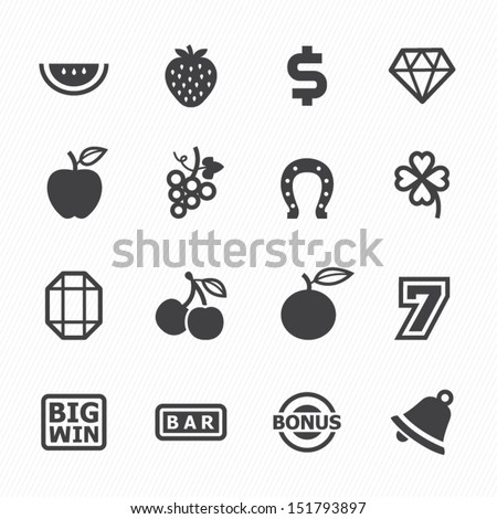 Slot Machine Icons with White Background