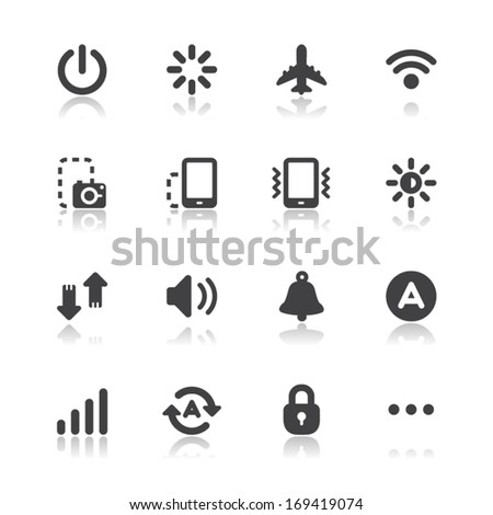 Mobile Phone Icons for application with White Background