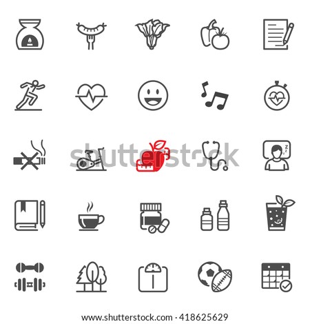 Health icons with White Background