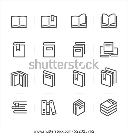 Book icons with White Background 