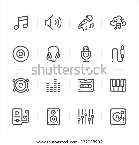 Music icons with White Background 