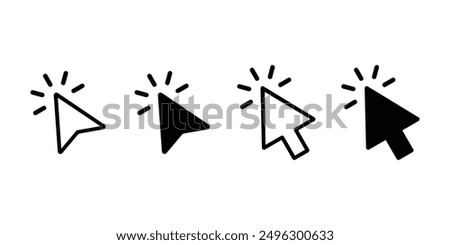 Click icon set. Pointer arrow icon. Cursor icon set. Vector illustration