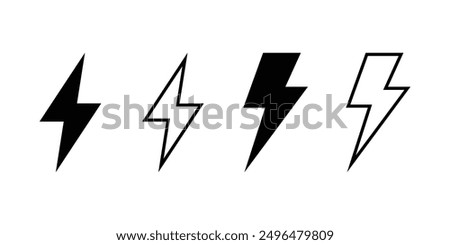 Lightning icon set. Electric sign and symbol. Energy sign. Power icon.