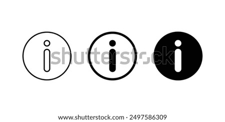 Information sign icon set vector. Info sign icon. About us sign and symbol. Info point icon set. Help Logo.