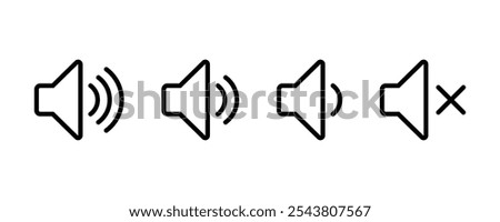 Speaker icon set. Speaker sign. Volume icon vector. Sound volume icons set