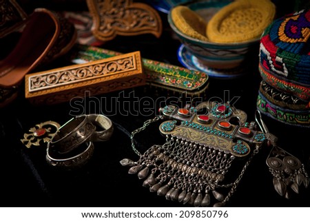 traditional silver and bronze accessory and jewelry and other items