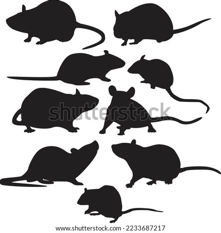 Rat Black Vector Silhouette Art