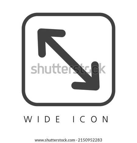 Wide Icon. two way expanding arrow. vector