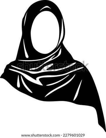 Vector Silhouette Image of Muslim Woman with Hijab, Arab Woman. For Logo Template Icon Hijab Store Muslim Store etc. graphic illustration