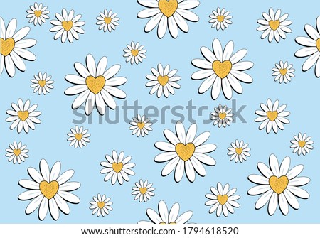 pink daisy pattern daisy seamless pattern vector design hand drawn spring daisy flower  fabric towel design pattern summer print  ditsy flower,spring,stationary,fabric,paper,packet,fashion creative

