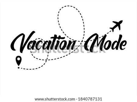 vacation mode Airplane line path vector icon of air plane flight route with start point and dash line trace