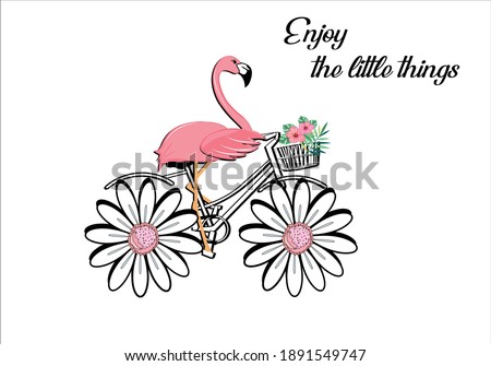 enjoy the little things flamingo positive quote flower design margarita 
mariposa
stationery,mug,t shirt,phone case fashion slogan  style spring summer sticker and etc fashion design
