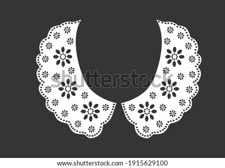 cotton collar hand drawn design vector art Stockfoto © 