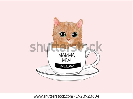 mamma mia (oh my god in italian) with cat  coffee mug design positive quote