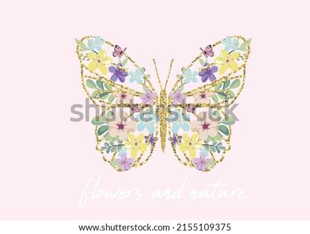 pink golden glitter butterfly design