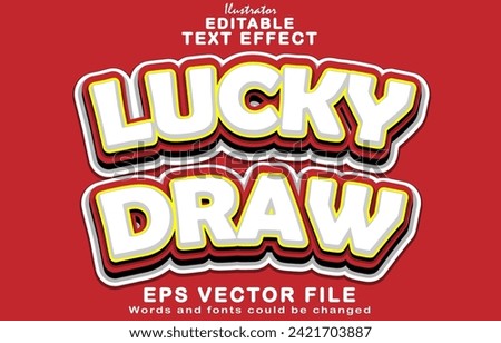 Editable lucky draw text effect vector