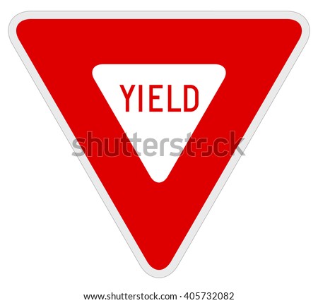 Vector illustration of a yield road sign.