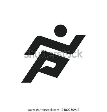 modern letter p icon vector  P running icon logo winner running letter p icon vector eps 10