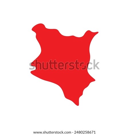 kenya map isolated on white background, red vector illustration design