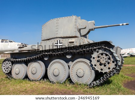 TOGLIATTI, RUSSIA - MAY 2, 2013: Light Tank PzKpfW 38 (t) in Togliatti Technical museum
