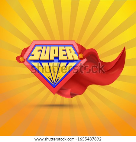 Super mom. Supermom logo. Mother day concept. Mother superhero.