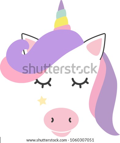 Cute unicorn face