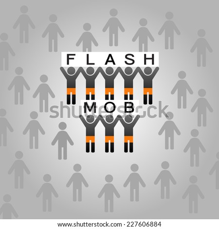 Flash mob vector illustration