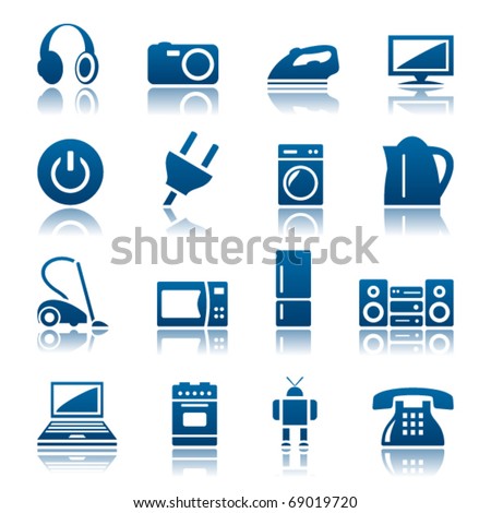 Home appliances icon set