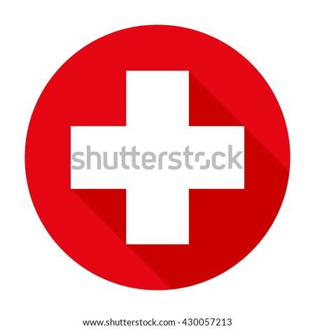 Cross red hospital medical vector sign/symbol. For mobile user interface