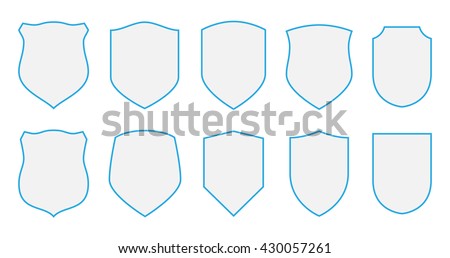 Shields vector coat arms set signs/symbols/stickers design elements