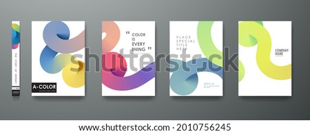 Portfolio geometric design vector set. Abstract blue liquid graphic gradient circle shape on cover book presentation. Minimal brochure layout and modern report business flyers poster template.