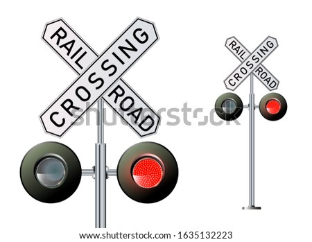 Semaphore signal traffic.Train lights. Vector illustration in EPS 10.