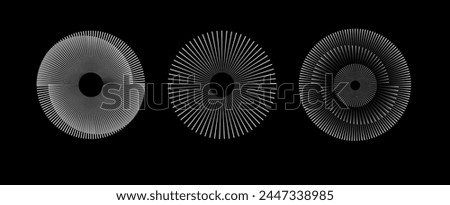 Spiral sound wave rhythm line dynamic abstract. Circular spiral sound wave rhythm from lines. Vector