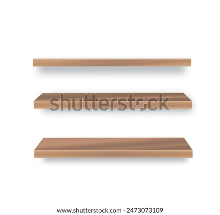 Similar – Image, Stock Photo Empty wooden book shelf with or storage rack modern retro design, copy space background texture