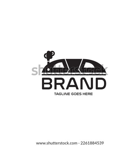 rat and train logo design vector