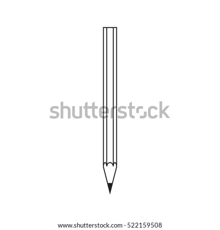 Simple flat outlined pencil icon, grayscale on white background