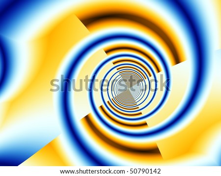 blue orange circle spiral abstract